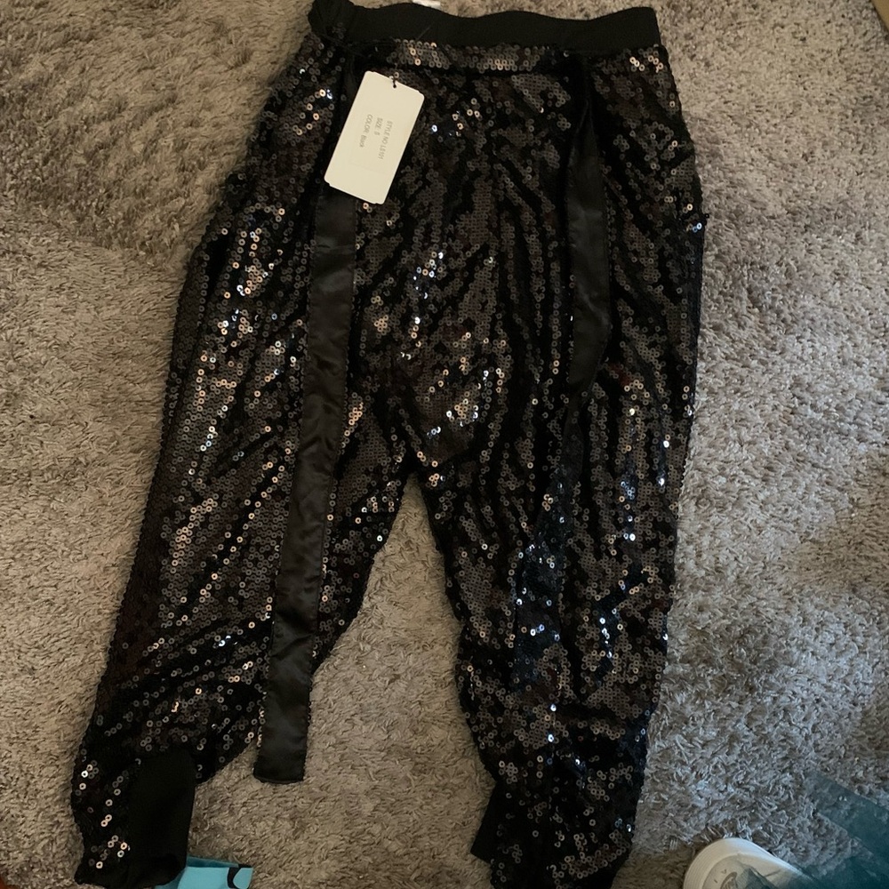 Black sequined MC Hammer pant